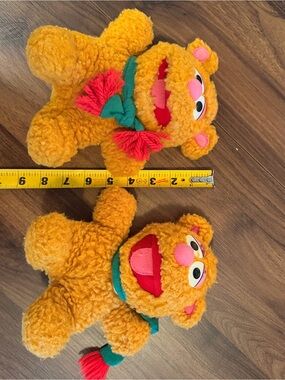 Two 1987 Jim Henson's Muppet Babies Baby Fozzie Bear plush toys
